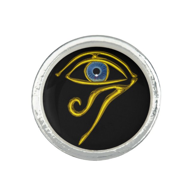BLUE TALISMAN / EYE OF HORUS ,Black Ring (Front)