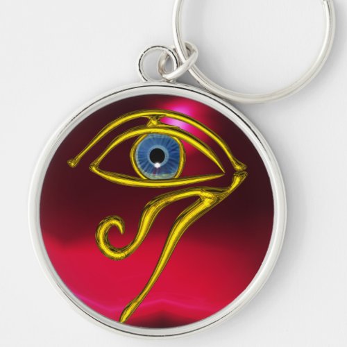 BLUE TALISMAN  EYE OF HORUS Red Ruby Keychain