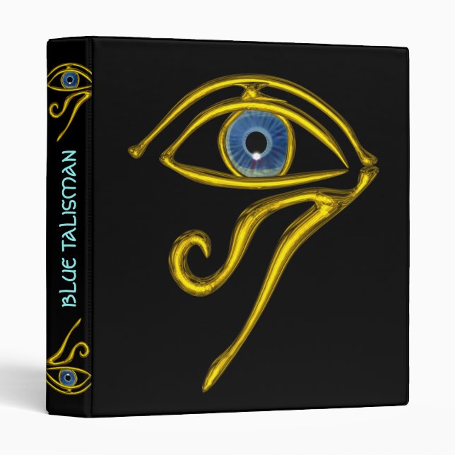 BLUE TALISMAN / GOLD HORUS EYE 3 RING BINDER (Front/Spine)