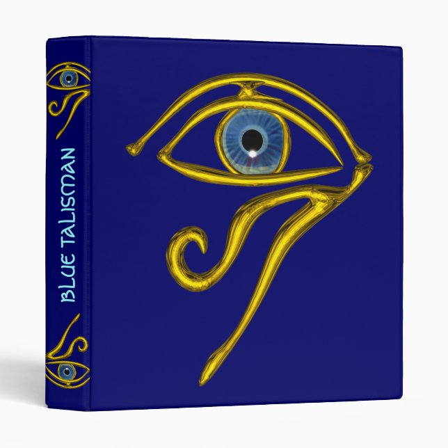 BLUE TALISMAN / GOLD HORUS EYE 3 RING BINDER (Front/Spine)