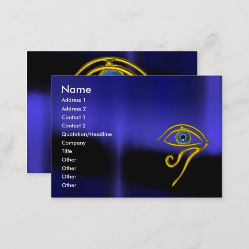 BLUE TALISMAN  GOLD HORUS EYE BUSINESS CARD