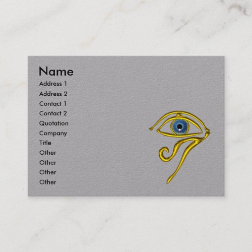 BLUE TALISMAN Gold Horus Eye Grey Paper Business Card