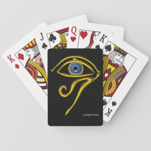BLUE TALISMAN Gold Horus Eye in Black Playing Cards
