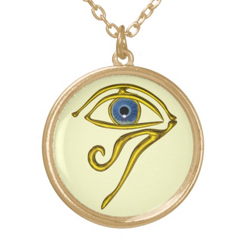 BLUE TALISMAN GOLD HORUS EYE  Ivory Gold Plated Necklace