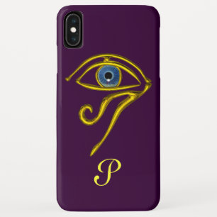BLUE TALISMAN GOLD HORUS EYE MONOGRAM Purple iPhone XS Max Case