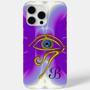 BLUE TALISMAN GOLD HORUS EYE MONOGRAM Purple iPhone 15 Pro Max Case