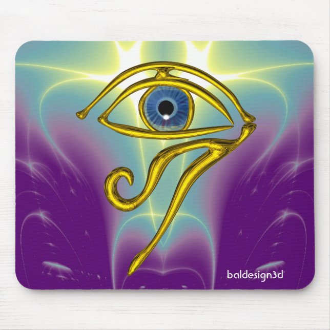 BLUE TALISMAN / GOLD HORUS EYE MOUSE PAD (Front)