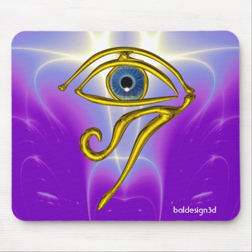 BLUE TALISMAN  GOLD HORUS EYE MOUSE PAD