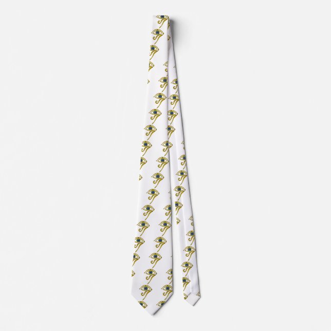BLUE TALISMAN / GOLD HORUS EYE NECK TIE (Front)
