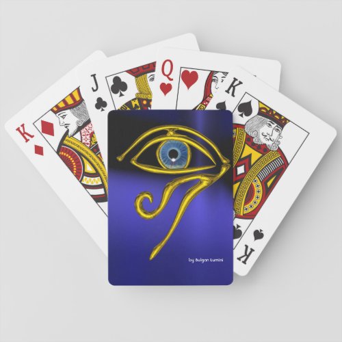 BLUE TALISMAN Gold Horus Eye  Playing Cards