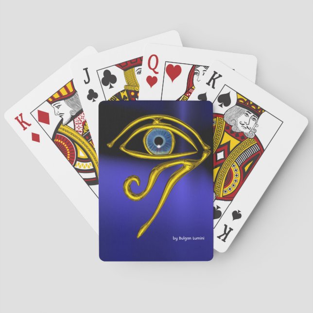 BLUE TALISMAN, Gold Horus Eye  Poker Cards (Back)