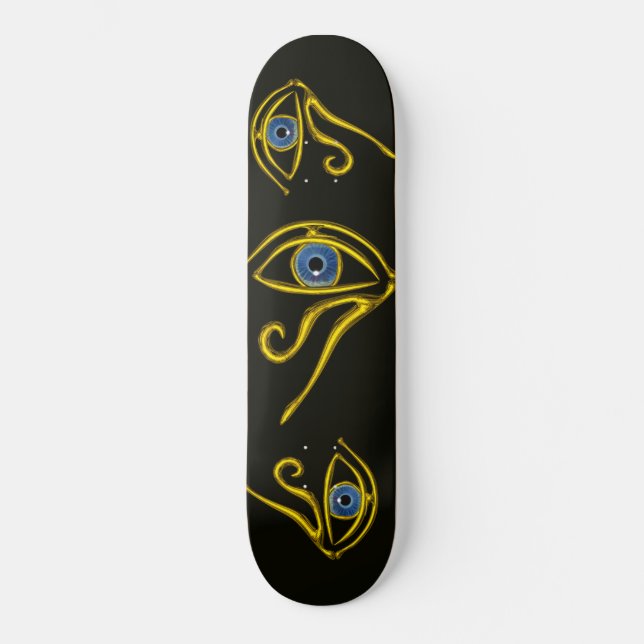 BLUE TALISMAN / GOLD HORUS EYE SKATEBOARD DECK (Front)