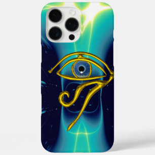 BLUE TALISMAN GOLD HORUS EYE Teal, Turquoise White iPhone 16 Pro Max Case