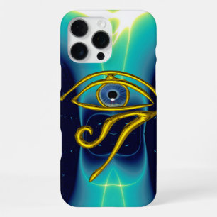 BLUE TALISMAN GOLD HORUS EYE Teal, Turquoise White iPhone 16 Pro Max Case