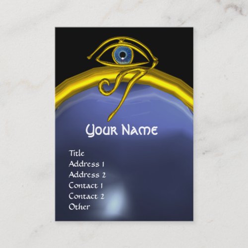 BLUE TALISMAN GOLD HORUS EYE TOPAZ GEM MONOGRAM BUSINESS CARD