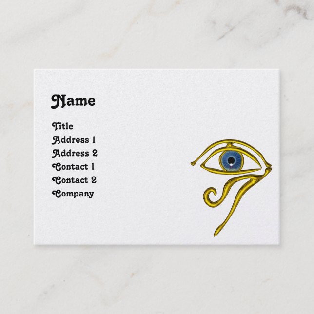 BLUE TALISMAN HORUS EYE Divinity, pearl paper Business Card (Front)