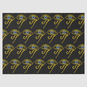 BLUE TALISMAN HORUS EYE Gold Black Egytian Pattern Tissue Paper