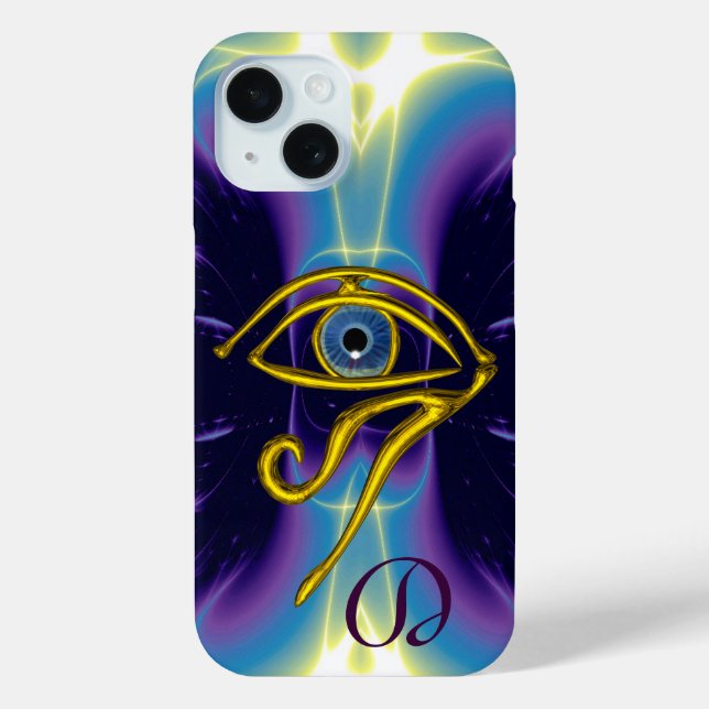 BLUE TALISMAN HORUS EYE MONOGRAM Blue Purple Case-Mate iPhone Case (Back)