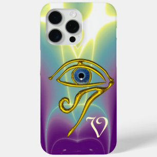 BLUE TALISMAN HORUS EYE MONOGRAM Teal, Purple iPhone 15 Pro Max Case
