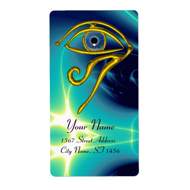 BLUE TALISMAN Horus Eye Turquoise Label (Front)