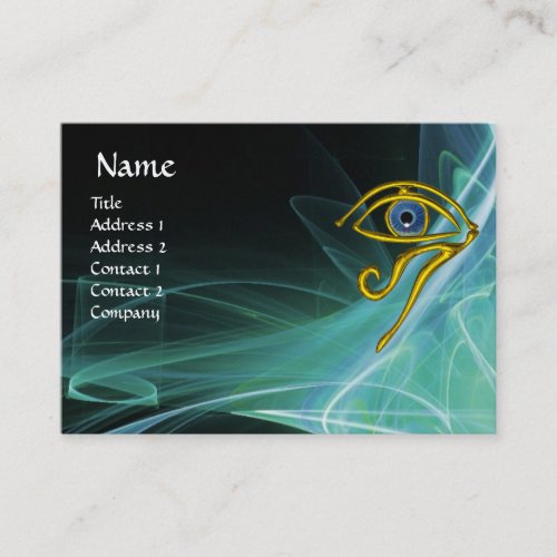 BLUE TALISMAN IN GREEN TEAL WHITE LIGHT WAVES BUSINESS CARD