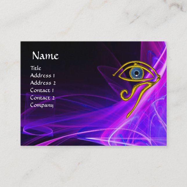 BLUE TALISMAN, IN PINK PURPLE WHITE LIGHT WAVES BUSINESS CARD (Front)