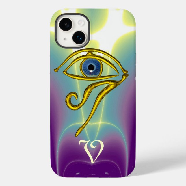 BLUE TALISMAN MONOGRAM  Teal, Purple White Case-Mate iPhone Case (Back)