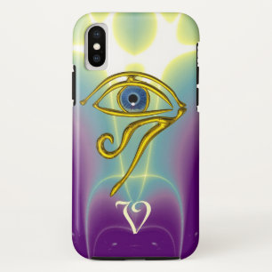 BLUE TALISMAN MONOGRAM  Teal, Purple White iPhone XS Case