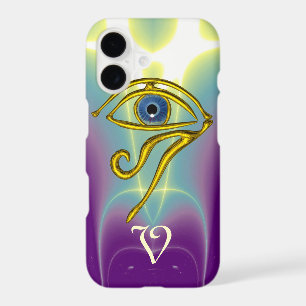 BLUE TALISMAN MONOGRAM Teal, Purple White iPhone 17 Case