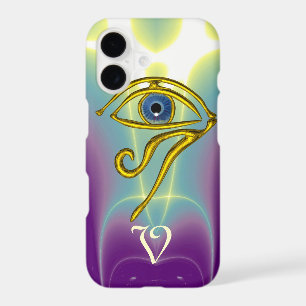 BLUE TALISMAN MONOGRAM Teal, Purple White iPhone 17 Case