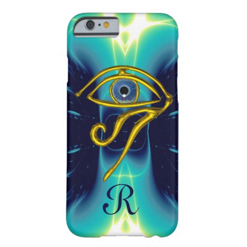 BLUE TALISMAN MONOGRAM  Teal Turquoise White Barely There iPhone 6 Case