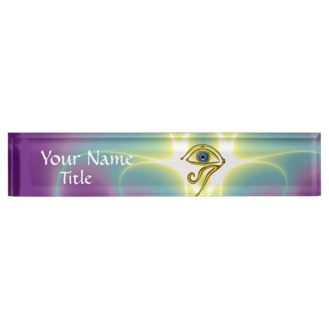 BLUE TALISMAN Purple Green Nameplate (Front)