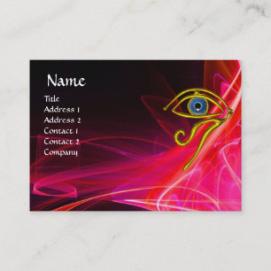 BLUE TALISMAN ,RED PINK FUCHSIA WHITE LIGHT WAVES BUSINESS CARD