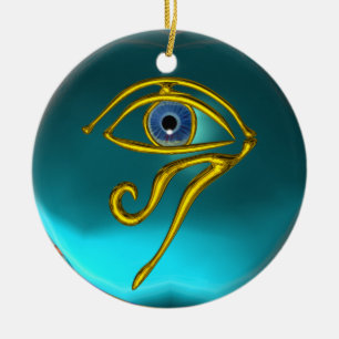 BLUE TALISMAN ,Sapphire Aquamarine Ceramic Ornament