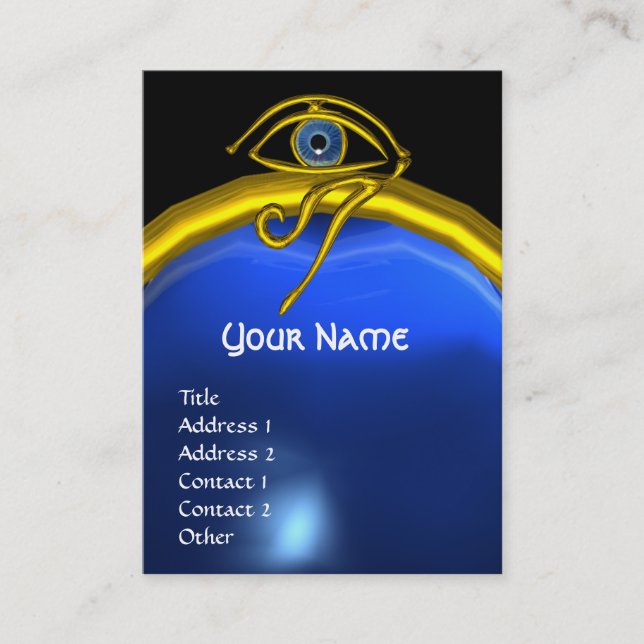 BLUE TALISMAN SAPPHIRE  MONOGRAM black yellow Business Card (Front)