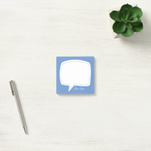blue Talk Bubble Personalized Name speech bubble Post-it Notes