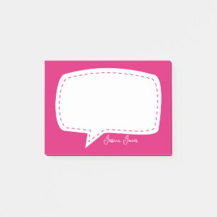 blue Talk Bubble Personalized Name speech bubble Post-it Notes