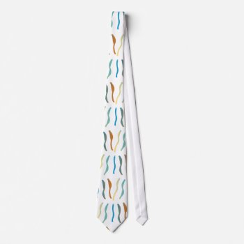 Blue  Tan And Brown Squiggles Neck Tie by freepaganpages at Zazzle