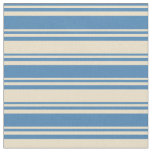[ Thumbnail: Blue & Tan Colored Lines Pattern Fabric ]