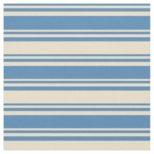 Blue & Tan Colored Lines Pattern Fabric