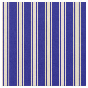 Blue & Tan Colored Lines Pattern Fabric