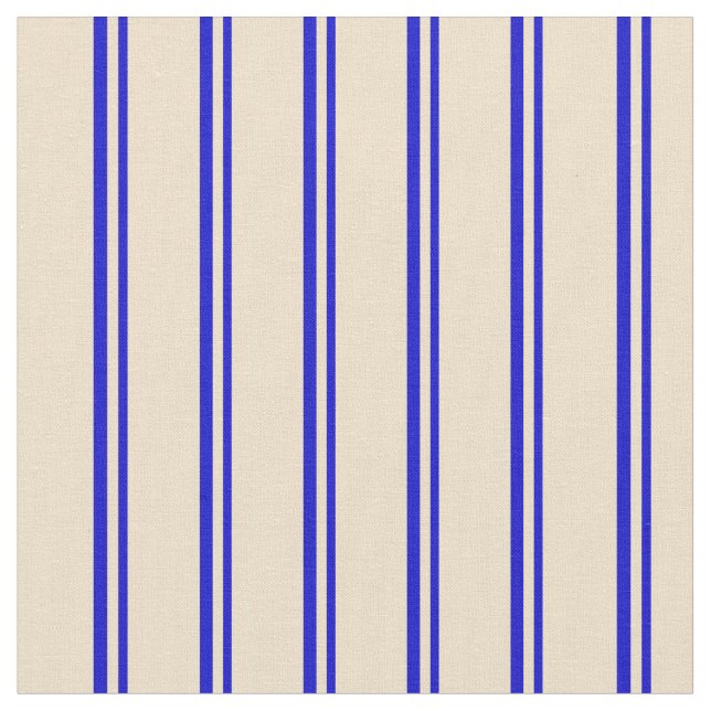 Blue & Tan Colored Pattern Fabric (Close Up)