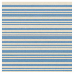 Blue & Tan Colored Stripes Fabric