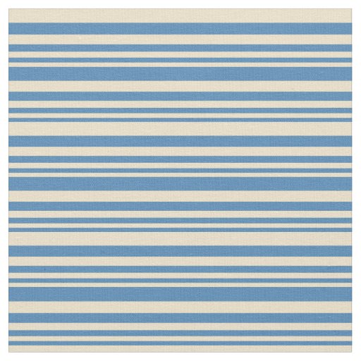 Blue & Tan Colored Stripes Fabric