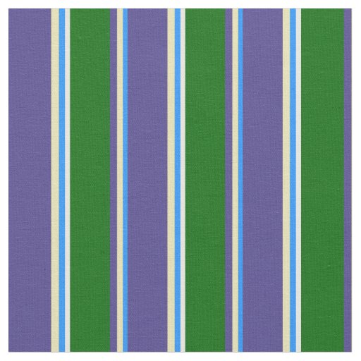 Blue, Tan, Dark Slate Blue, Dark Green, Mint Cream Fabric