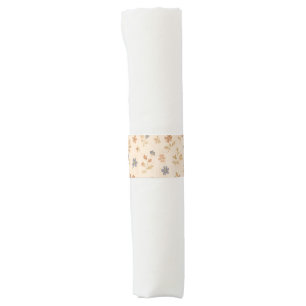 Blue Tan Floral Rustic Baby Shower Napkin Bands
