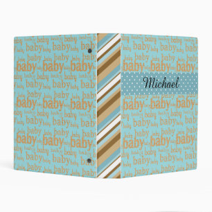 BLUE TAN GOLD BABY BOY MINI BINDER