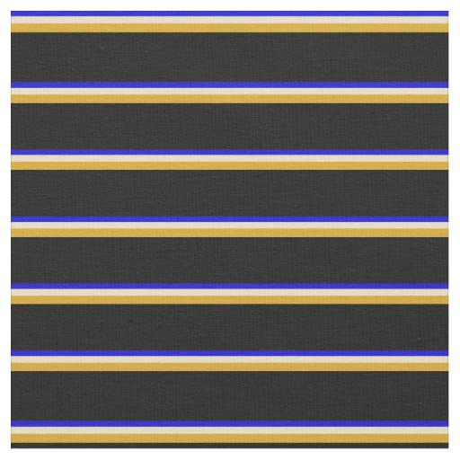 Blue, Tan, Goldenrod, and Black Colored Lines Fabric