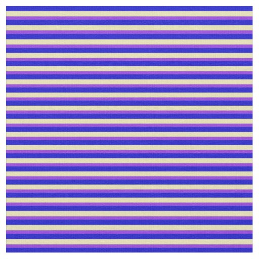 Blue, Tan & Purple Striped/Lined Pattern Fabric