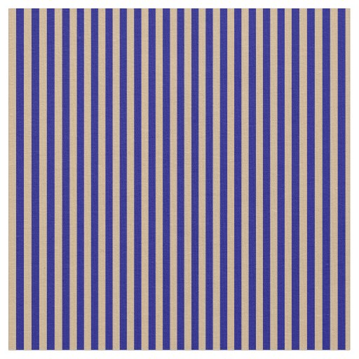 Blue & Tan Striped Pattern Fabric